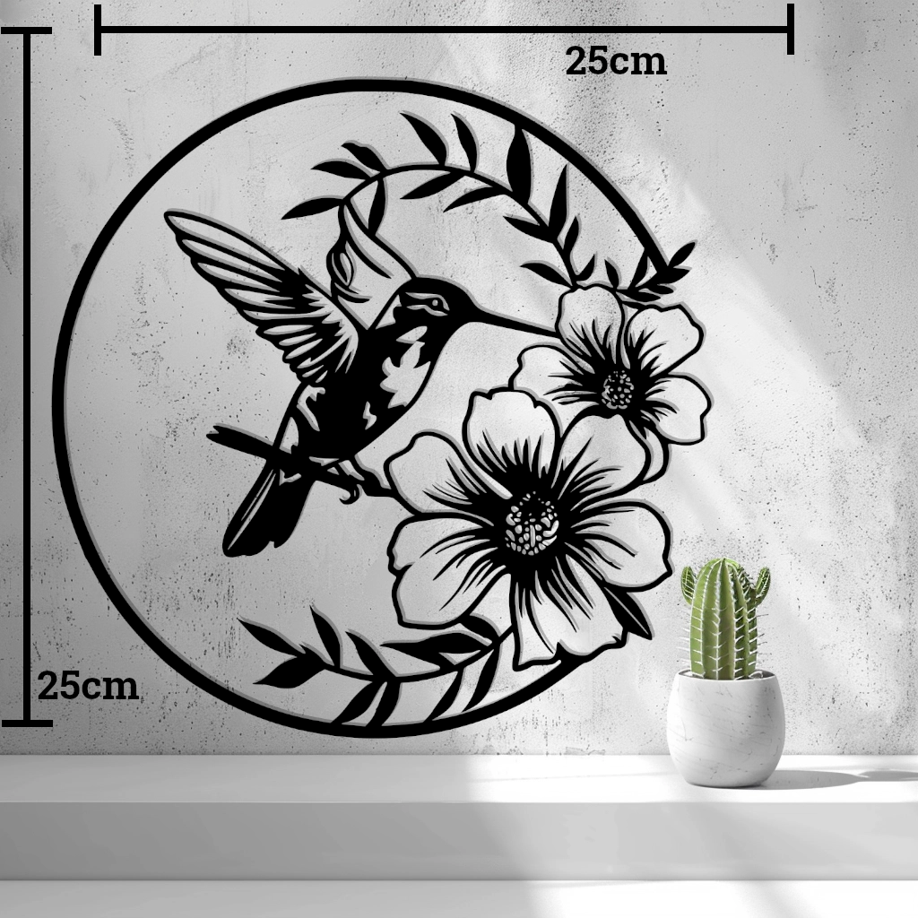 2d Hummingbird With Flowers Wall Art - thumbnail 2